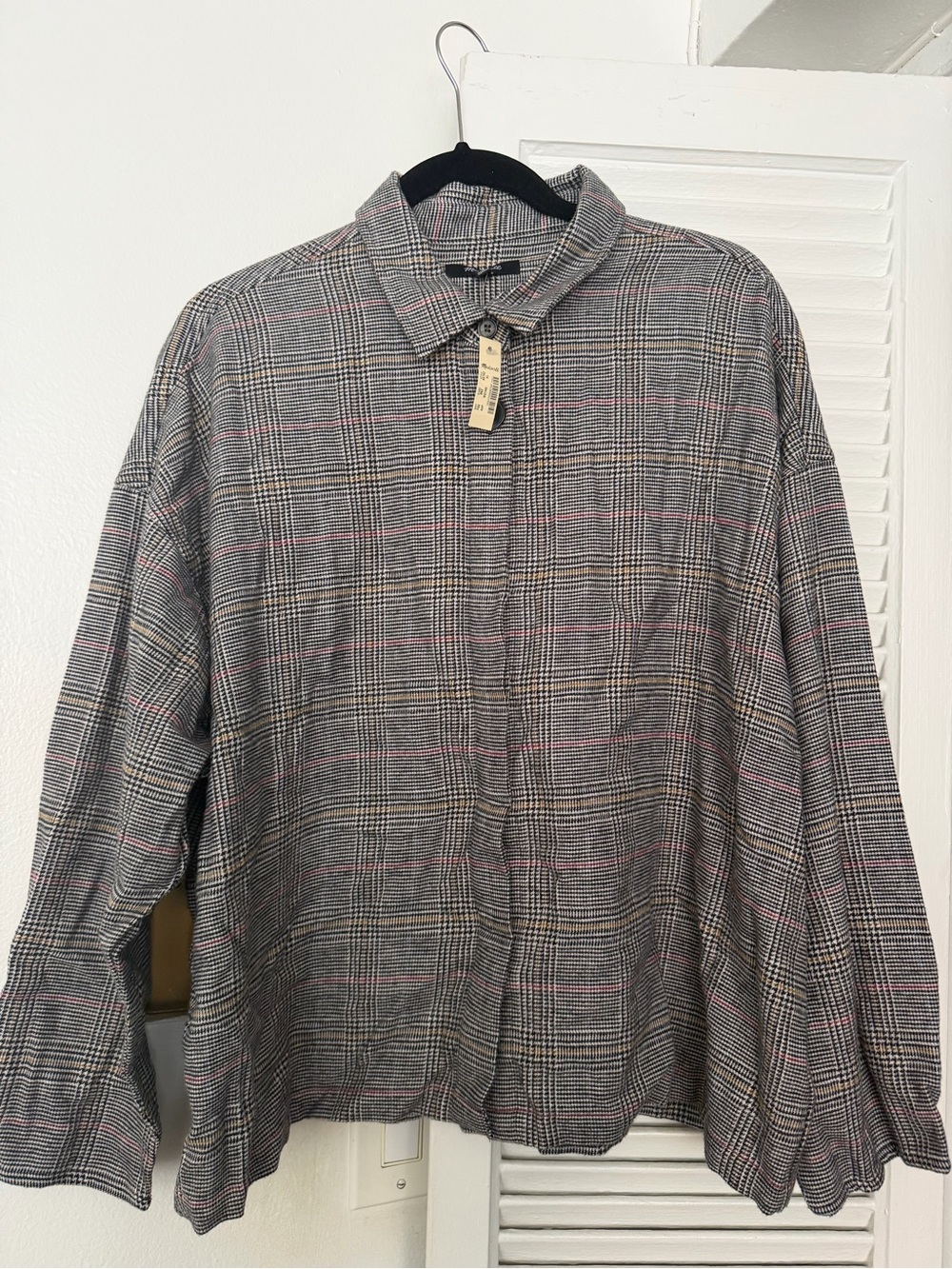 NWT Madewell Flannel Bromley Plaid Button Down XL